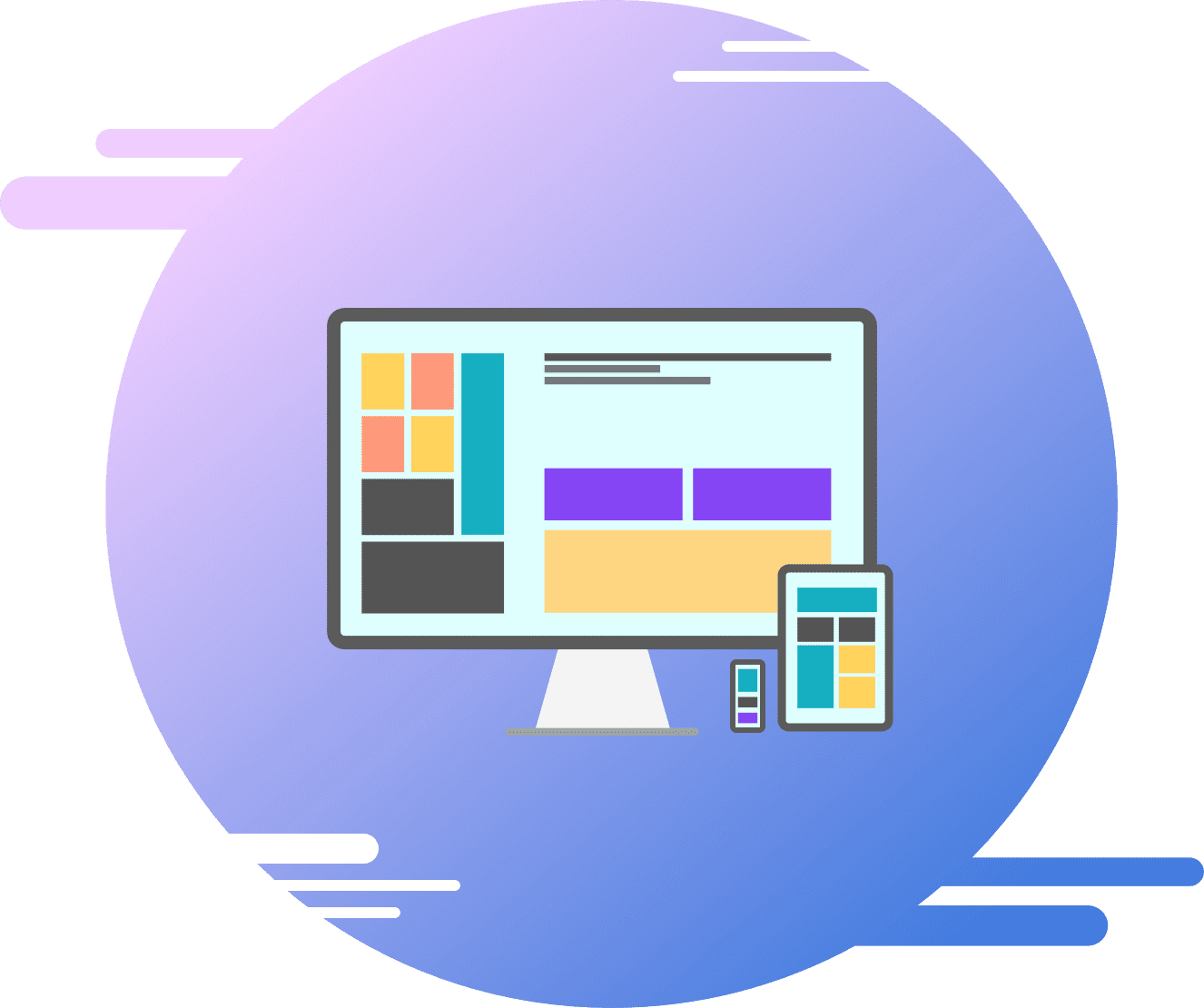 bubble header - containers three different screens