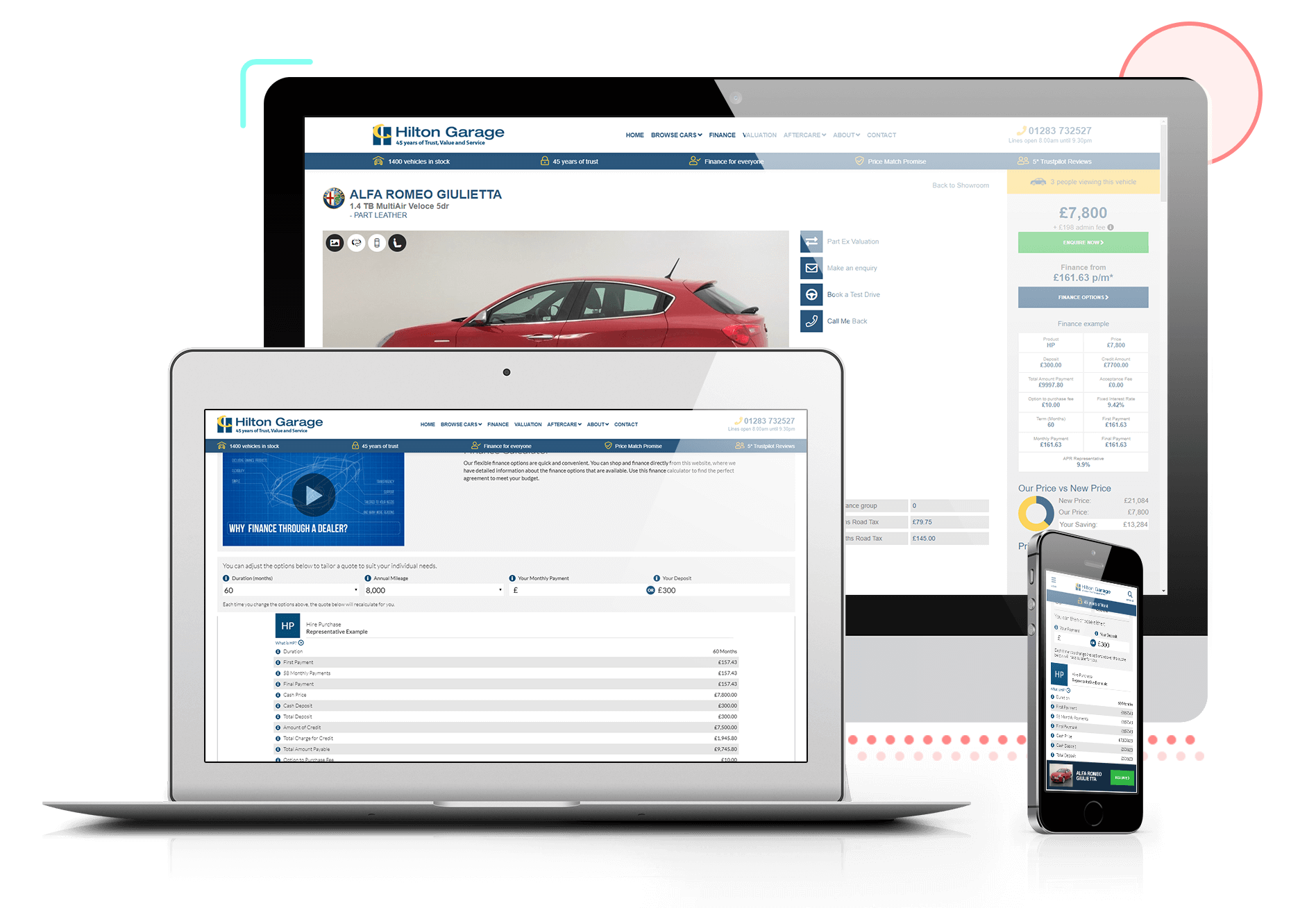 three screens image for What Hilton Garage wanted