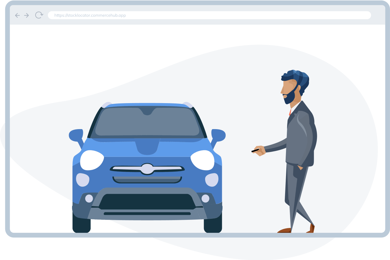 A man walking towards a car